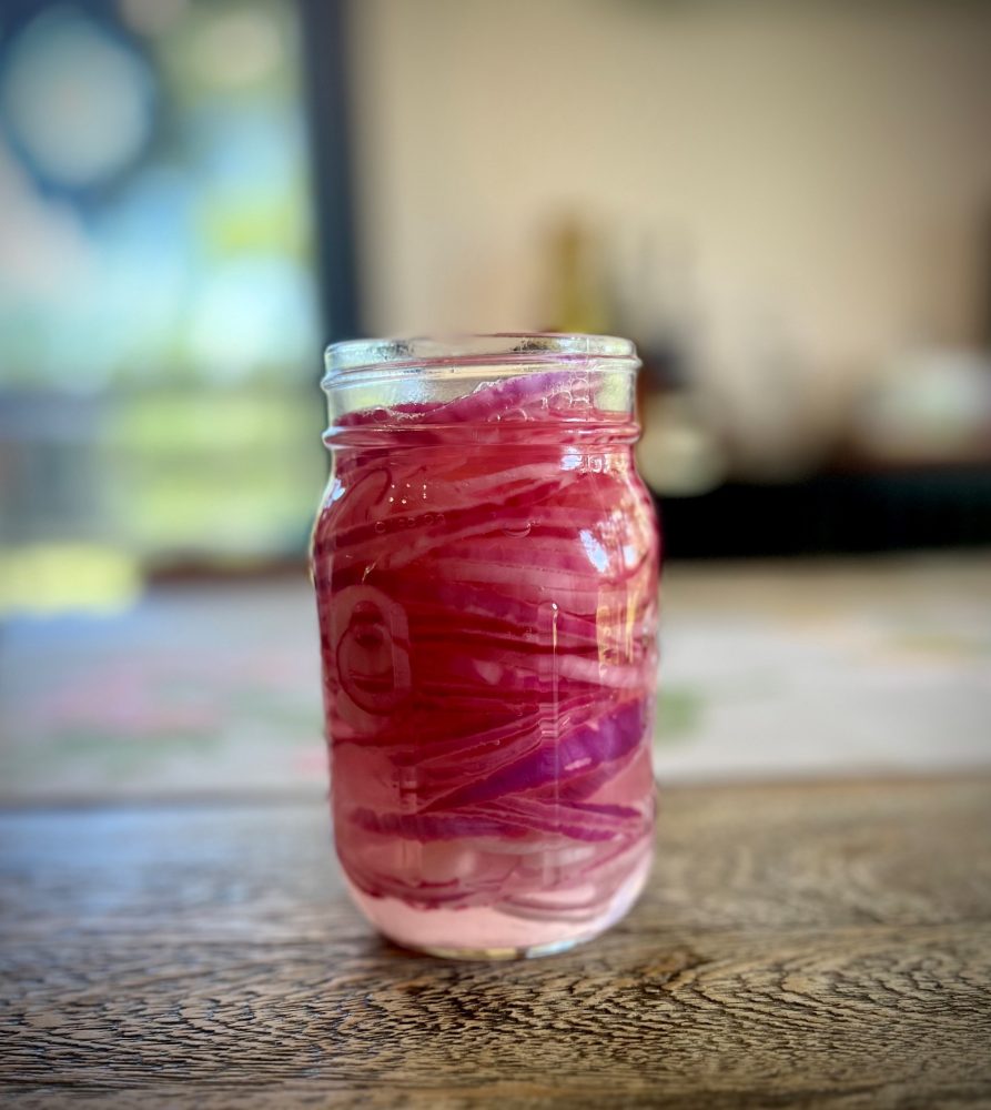 pickled onions in jar